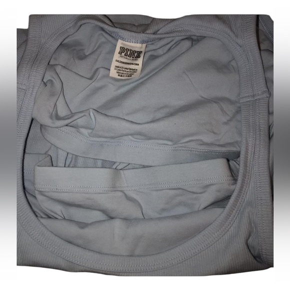 Victoria’s Secret PINK XXL blue ribbed crop tank - Picture 6 of 8